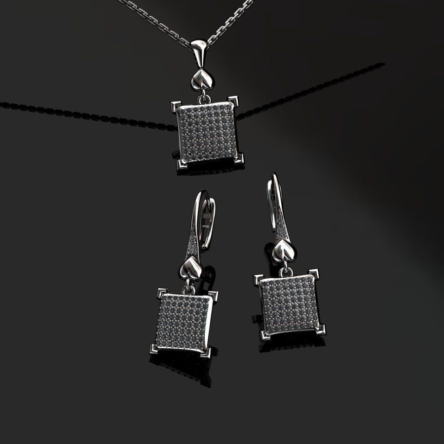 Earrings and Pendant 3D print model_13