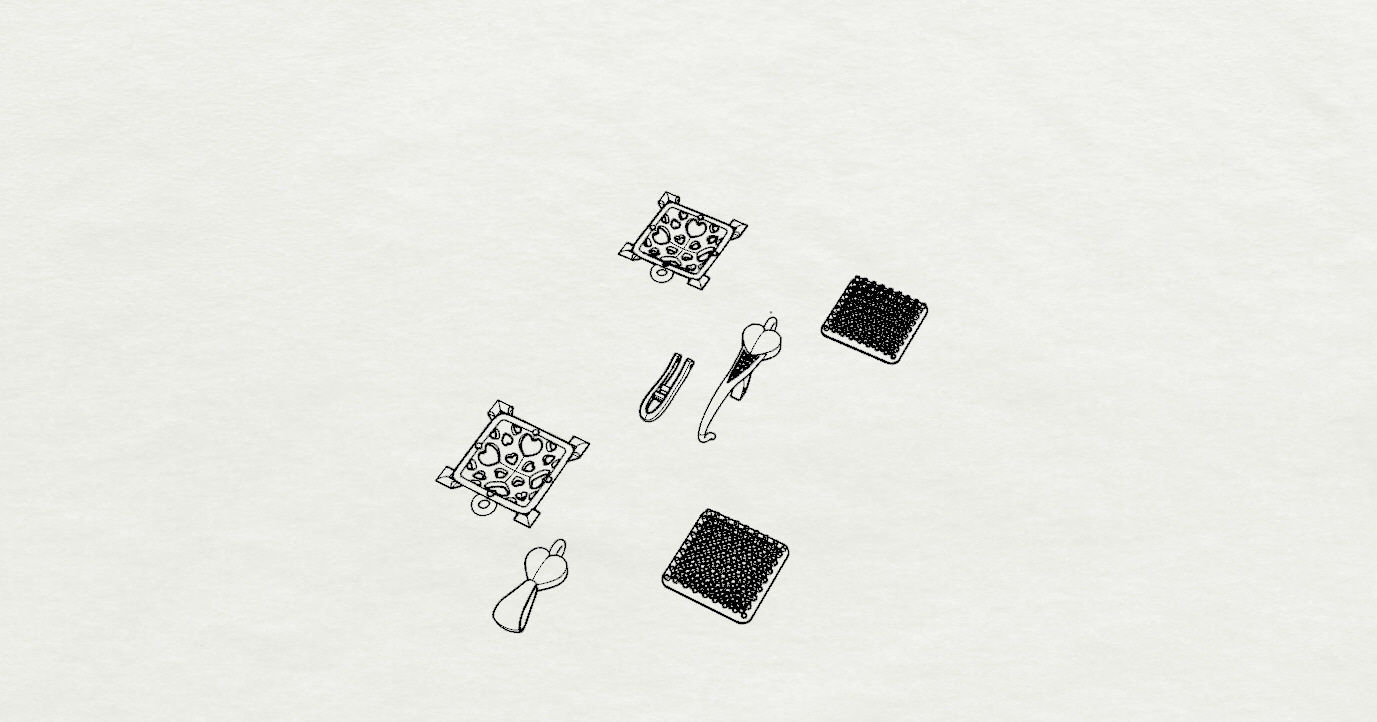 Earrings and Pendant 3D print model_29