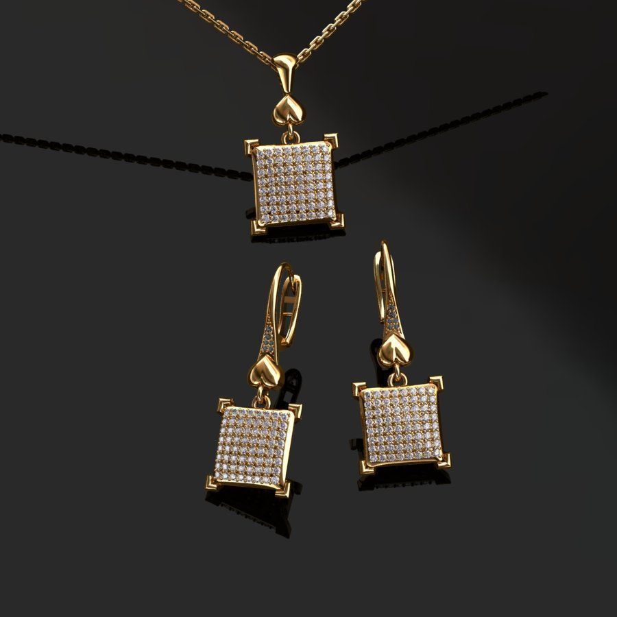 Earrings and Pendant 3D print model_6