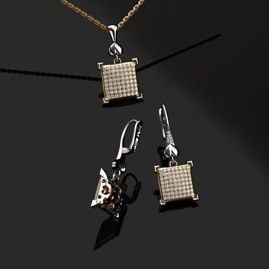Earrings and Pendant 3D print model_5