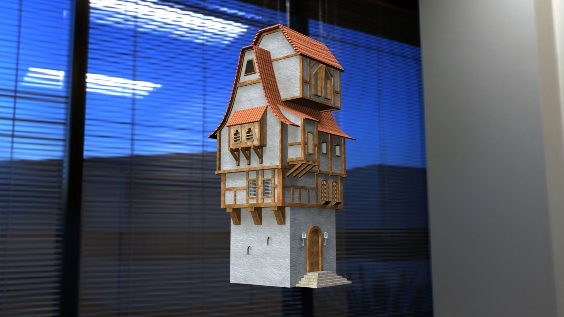 House hanging from window 3D model_0