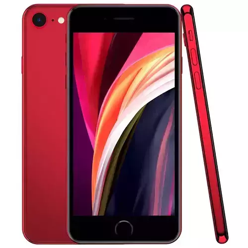 Apple iPhone SE 2020 Red  Low-poly 3D model