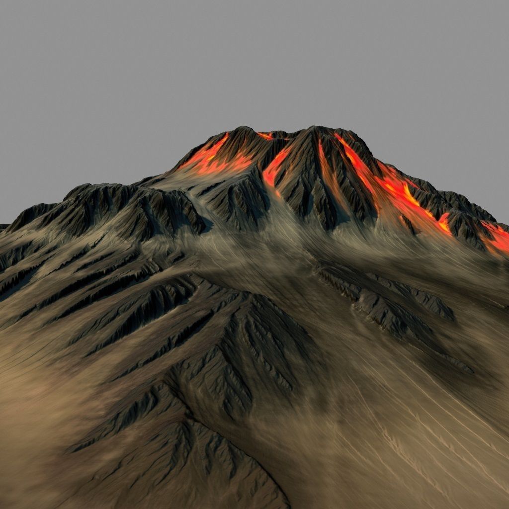 volkano mountain 3D model_3
