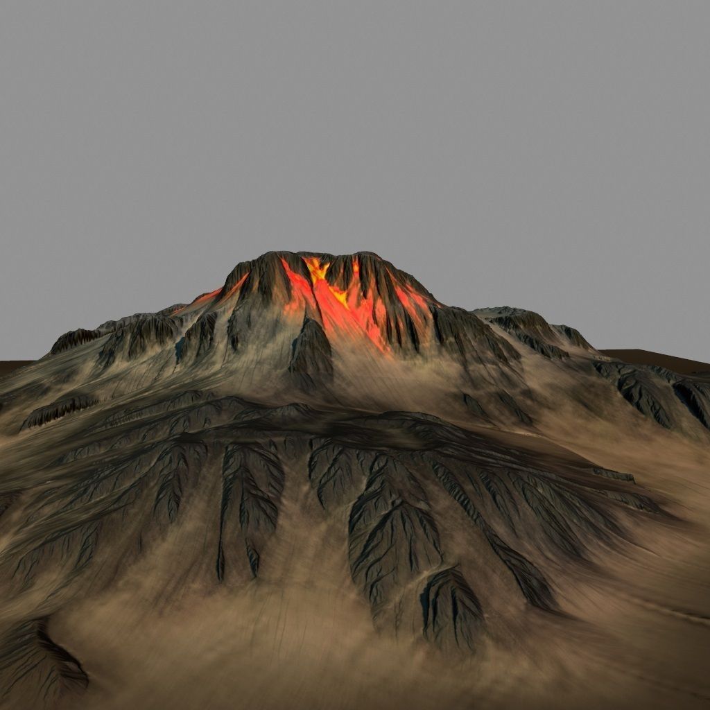 volkano mountain 3D model_4