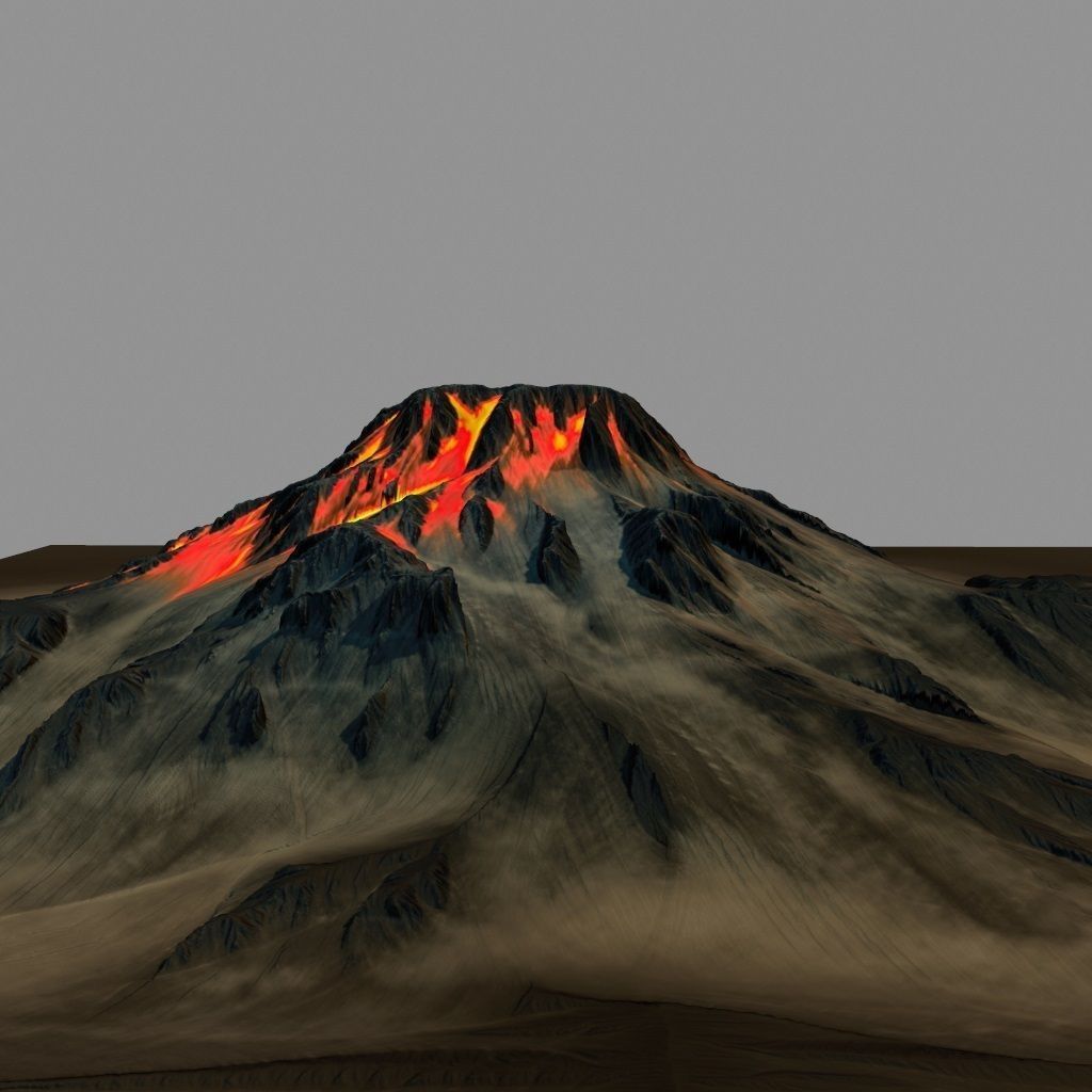volkano mountain 3D model_8
