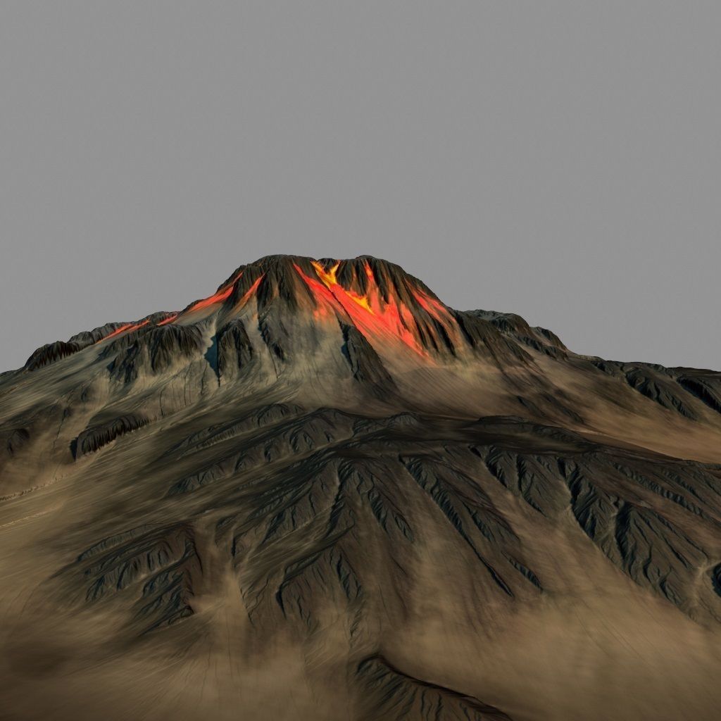 volkano mountain 3D model_6
