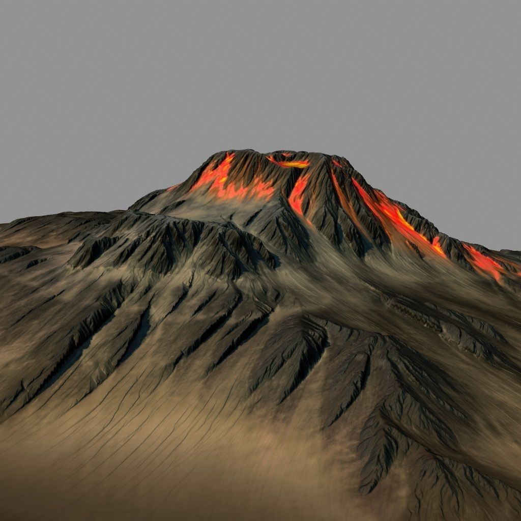 volkano mountain 3D model_2