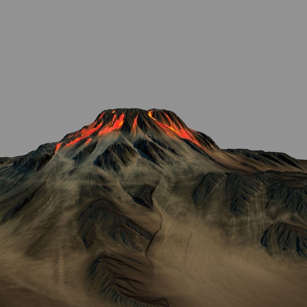 volkano mountain 3D model_7