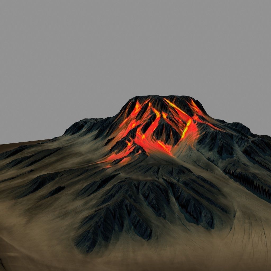 volkano mountain 3D model_9
