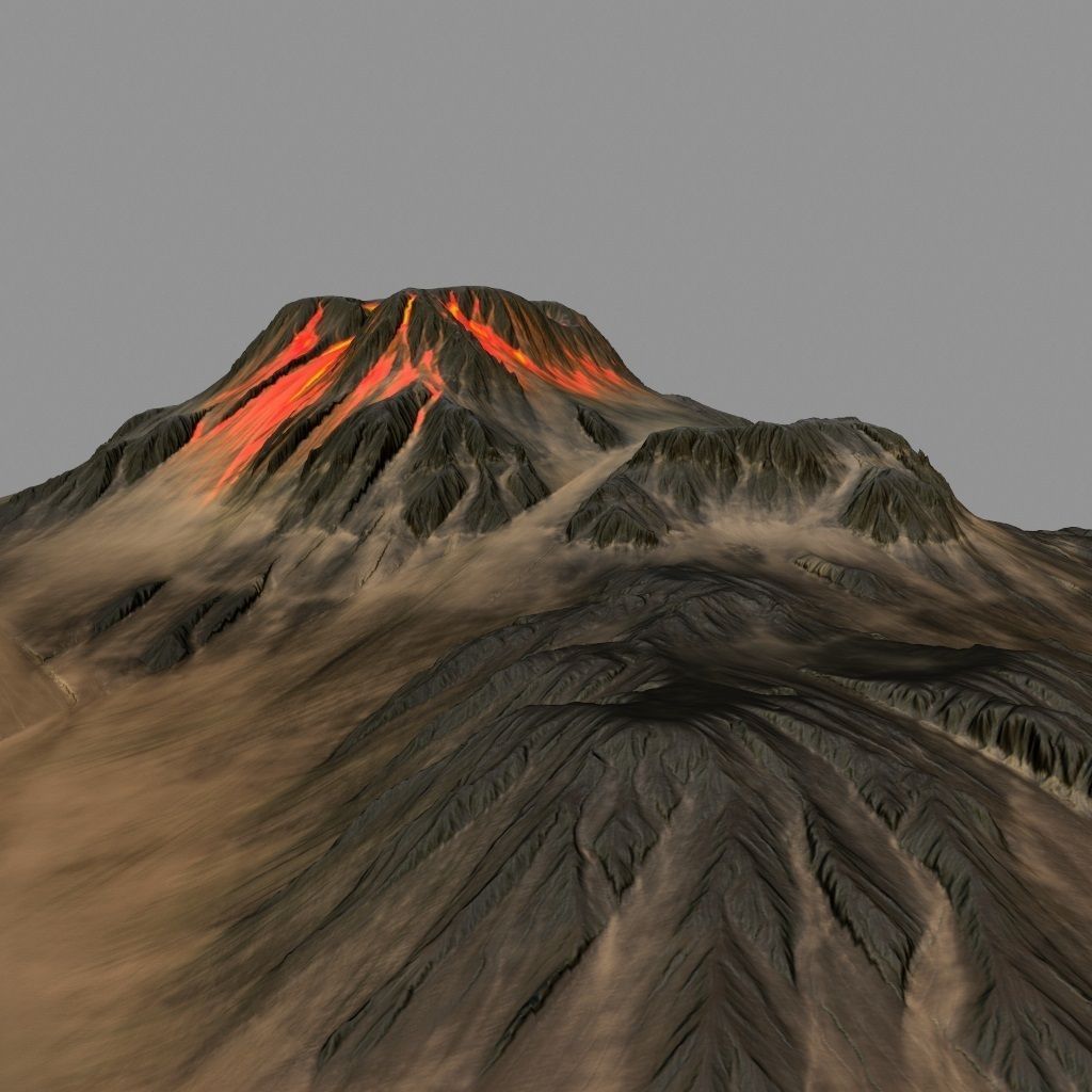 volkano mountain 3D model_5