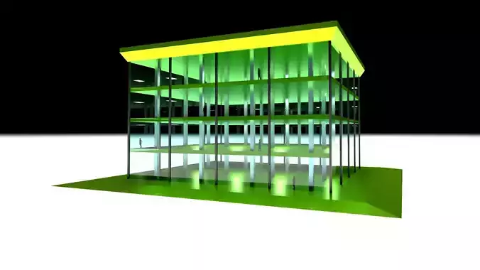 Architectural Building Structure with Columns Floors and facade 3D model