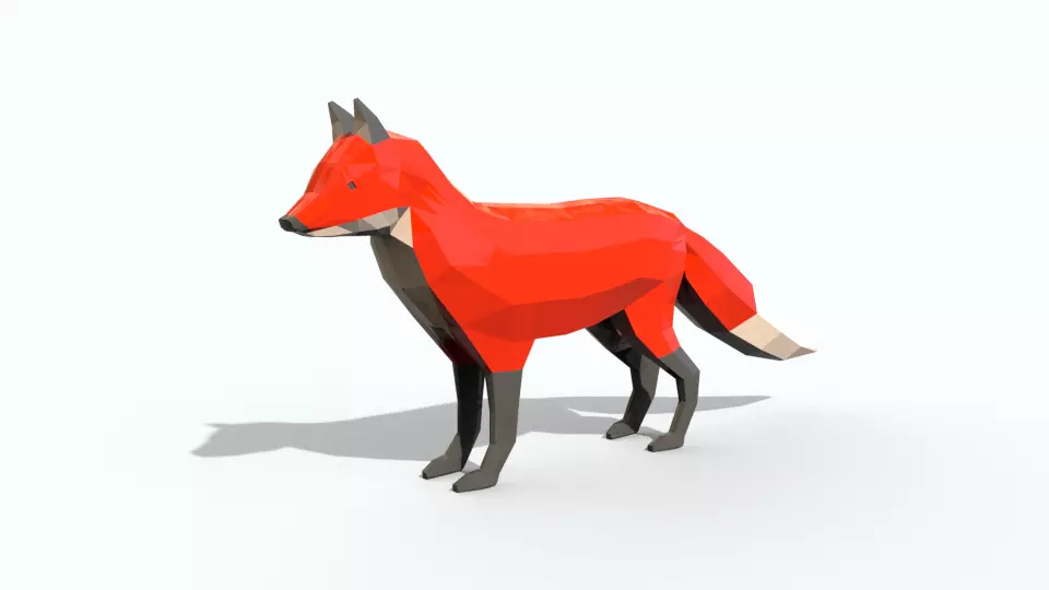 Low Poly Fox polygonal Free 3D model