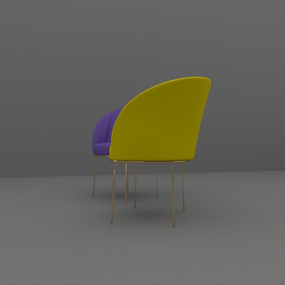 Chair gold 3D model_9