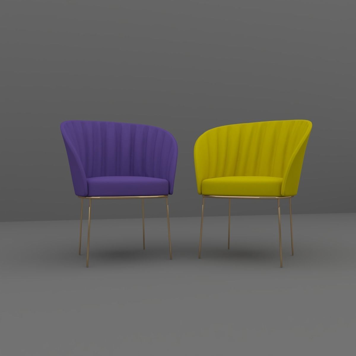 Chair gold 3D model_11