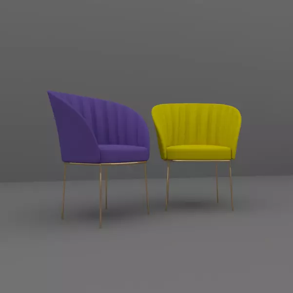 Chair gold 3D model_0