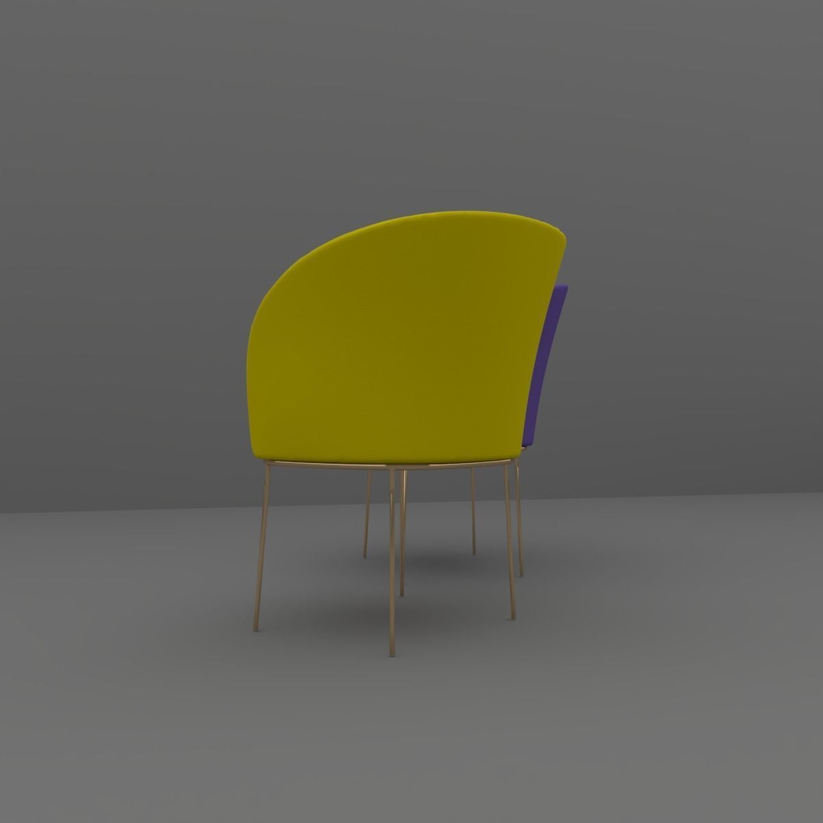 Chair gold 3D model_8