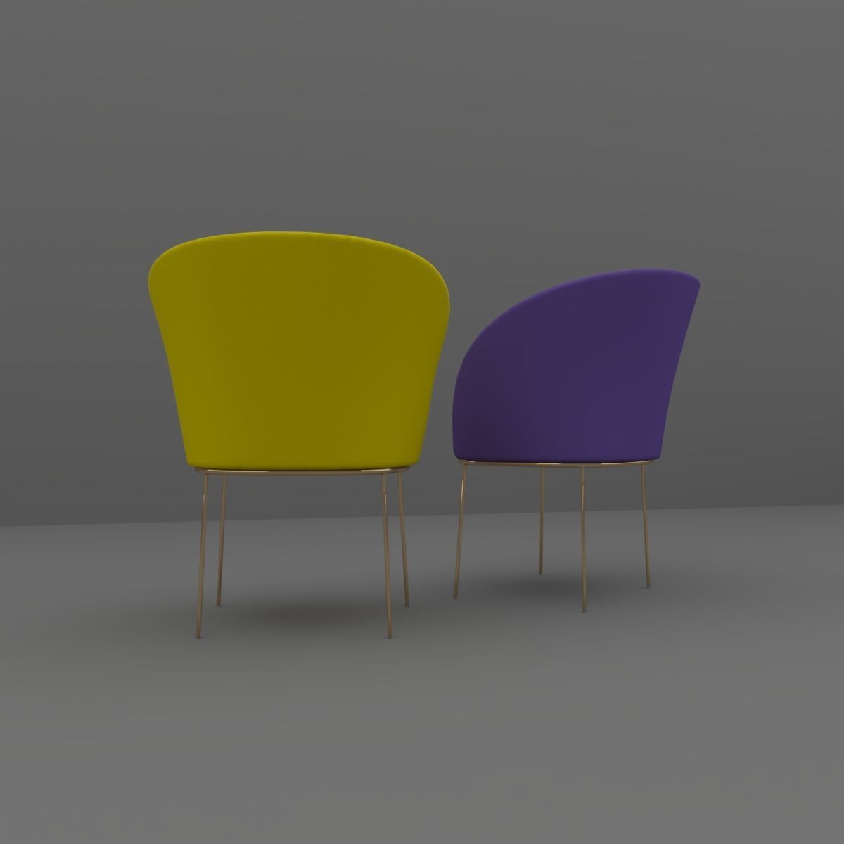 Chair gold 3D model_6