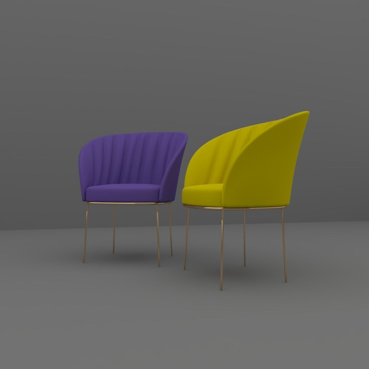 Chair gold 3D model_10