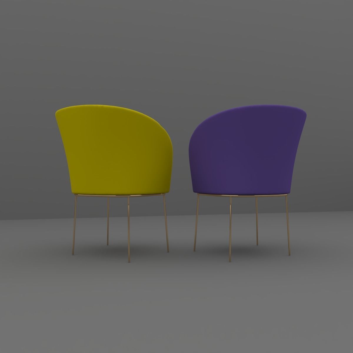 Chair gold 3D model_5