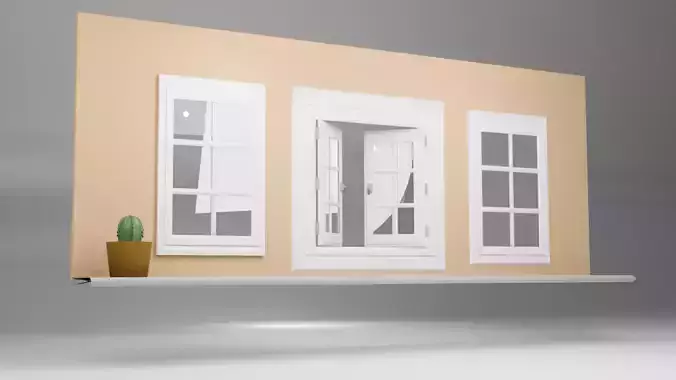 French Style window Free 3D model