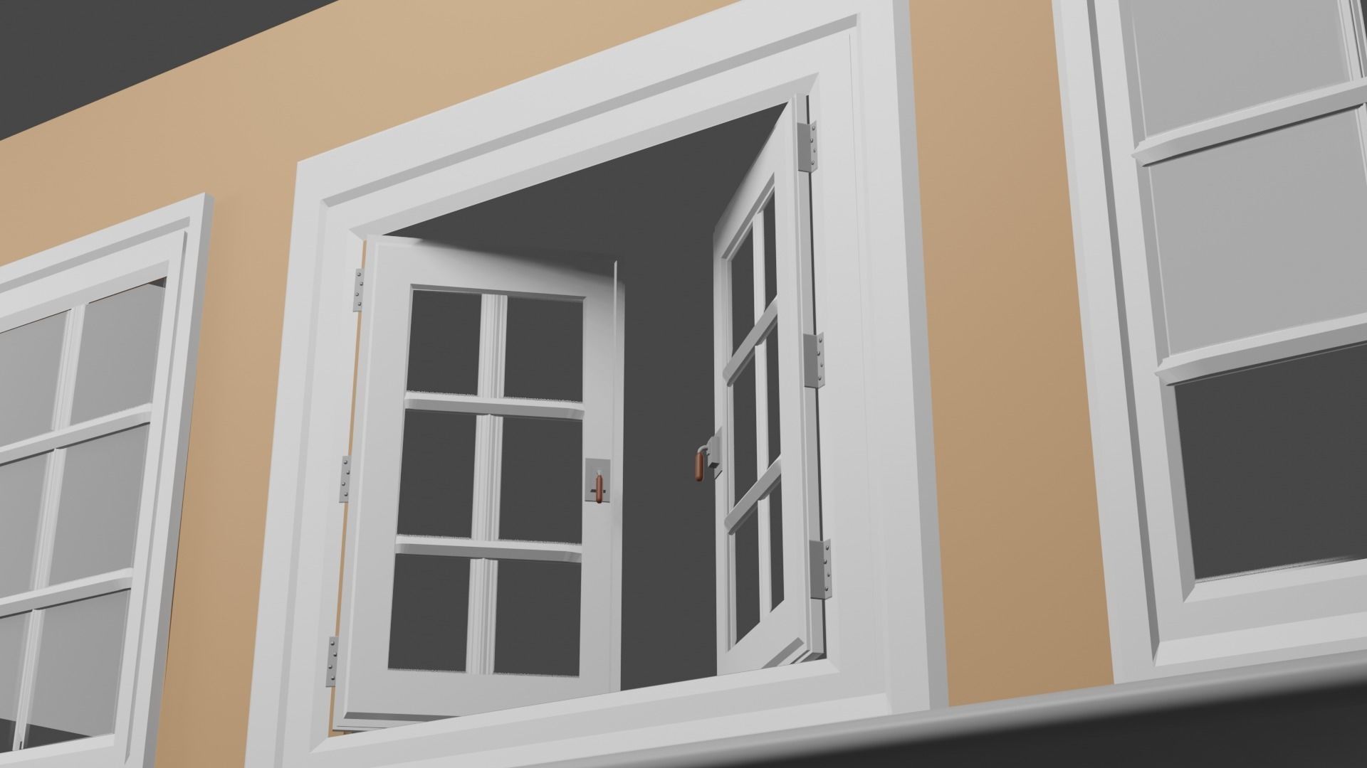 French Style window Free 3D model_2