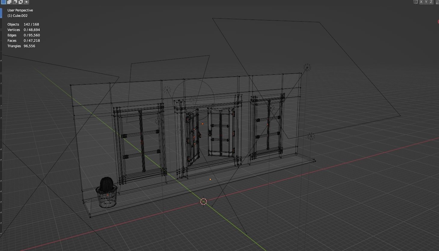 French Style window Free 3D model_4