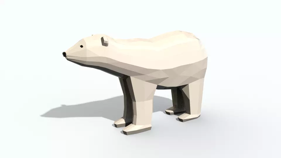 Low Poly Polar Bear Free 3D model