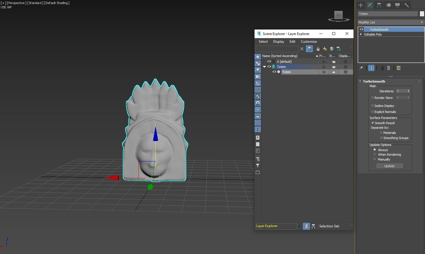 Totem indian mask Low-poly 3D model_3