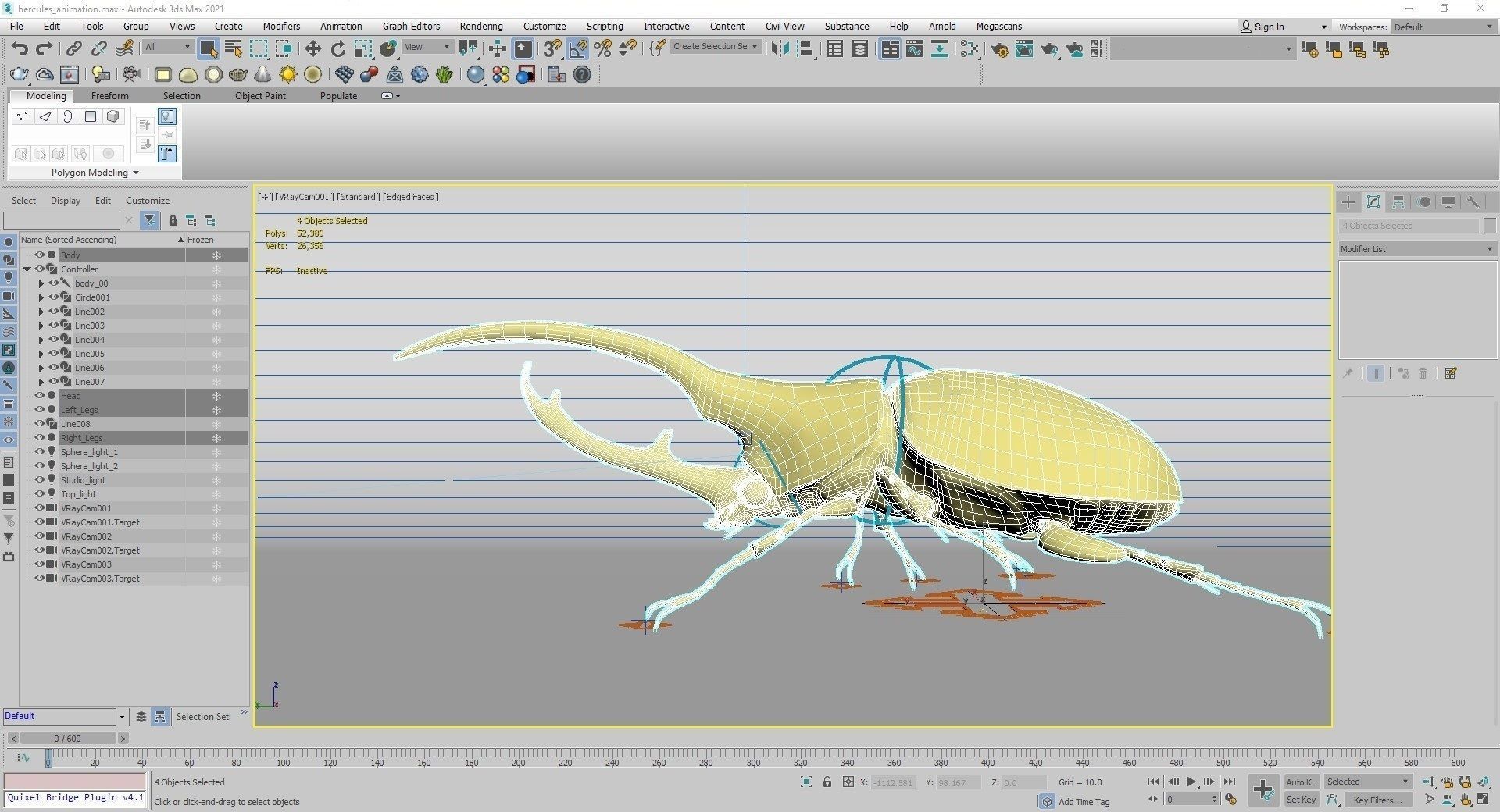 Hercules Beetle rigged for 3ds Max 3D model_6