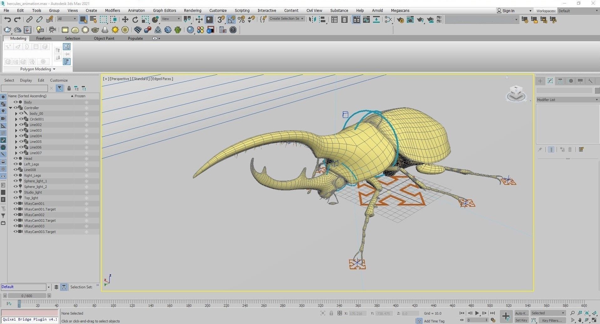 Hercules Beetle rigged for 3ds Max 3D model_7