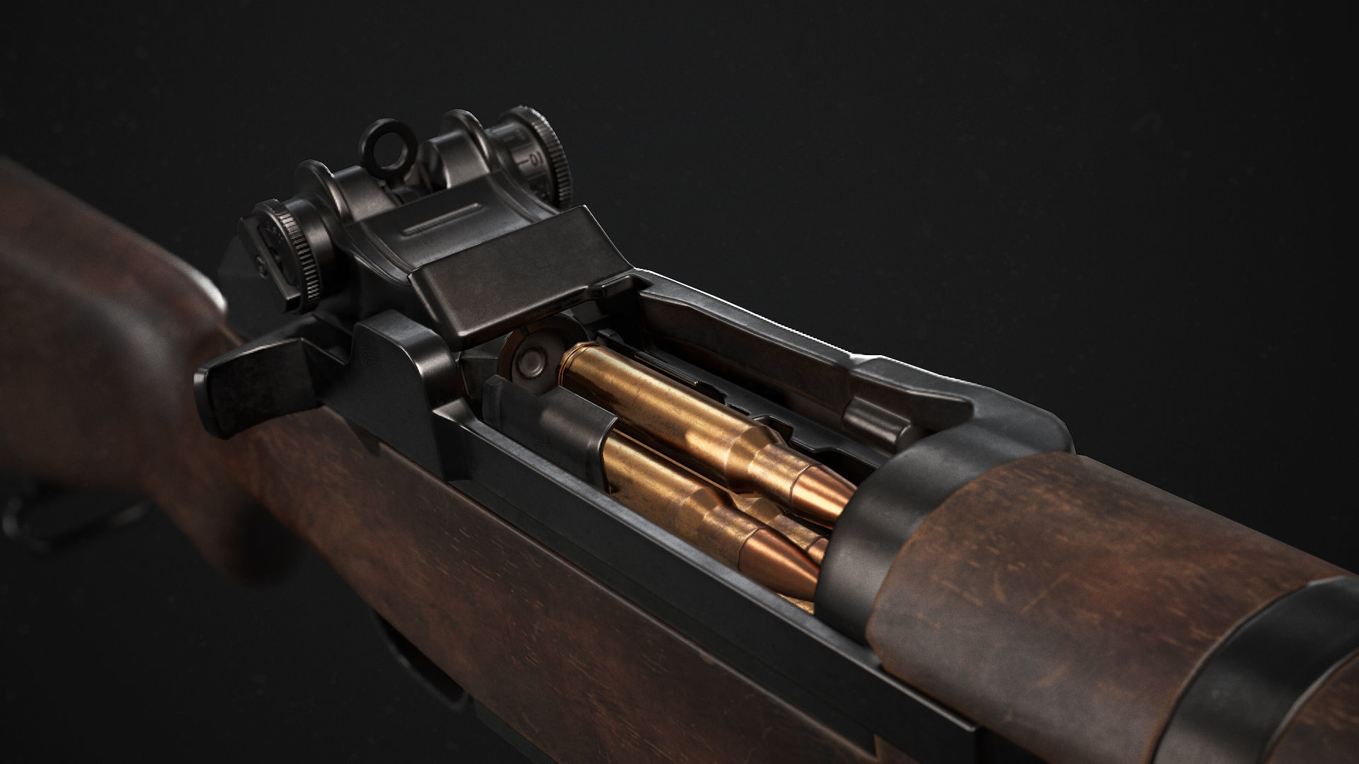 M1 Garand Rifle Low-poly 3D model_5