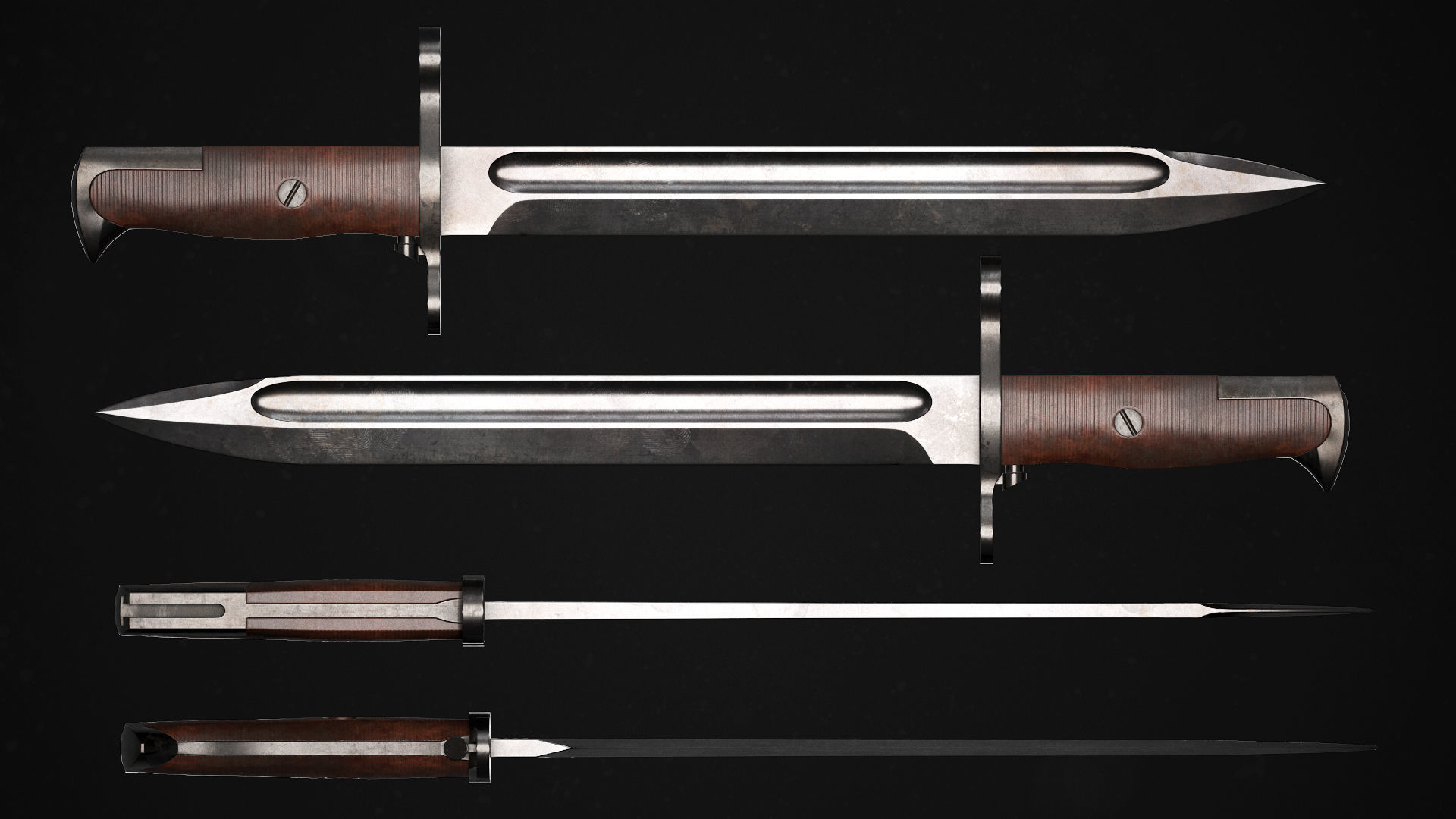 M1 Garand Rifle Low-poly 3D model_8