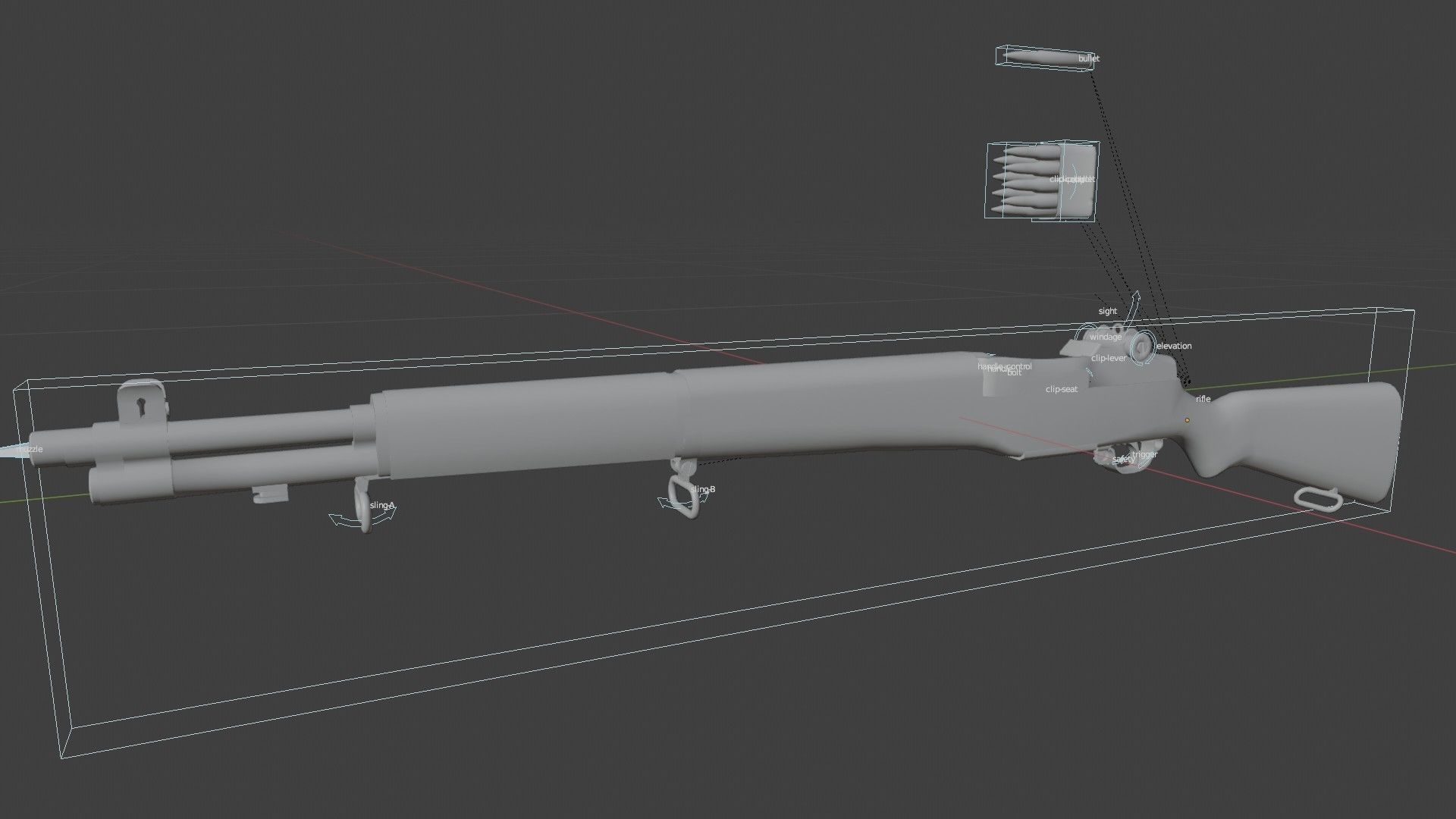 M1 Garand Rifle Low-poly 3D model_11
