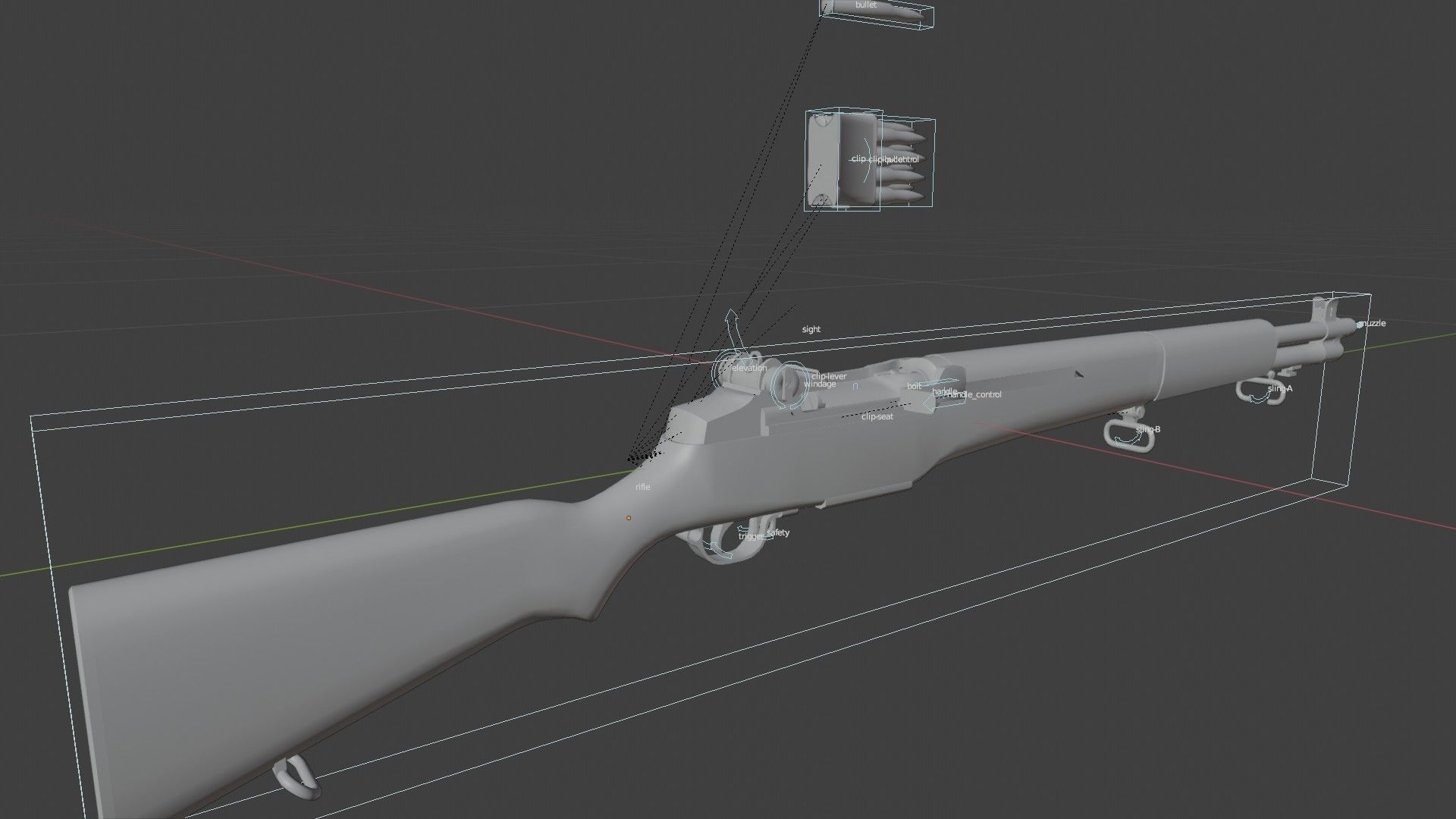 M1 Garand Rifle Low-poly 3D model_12