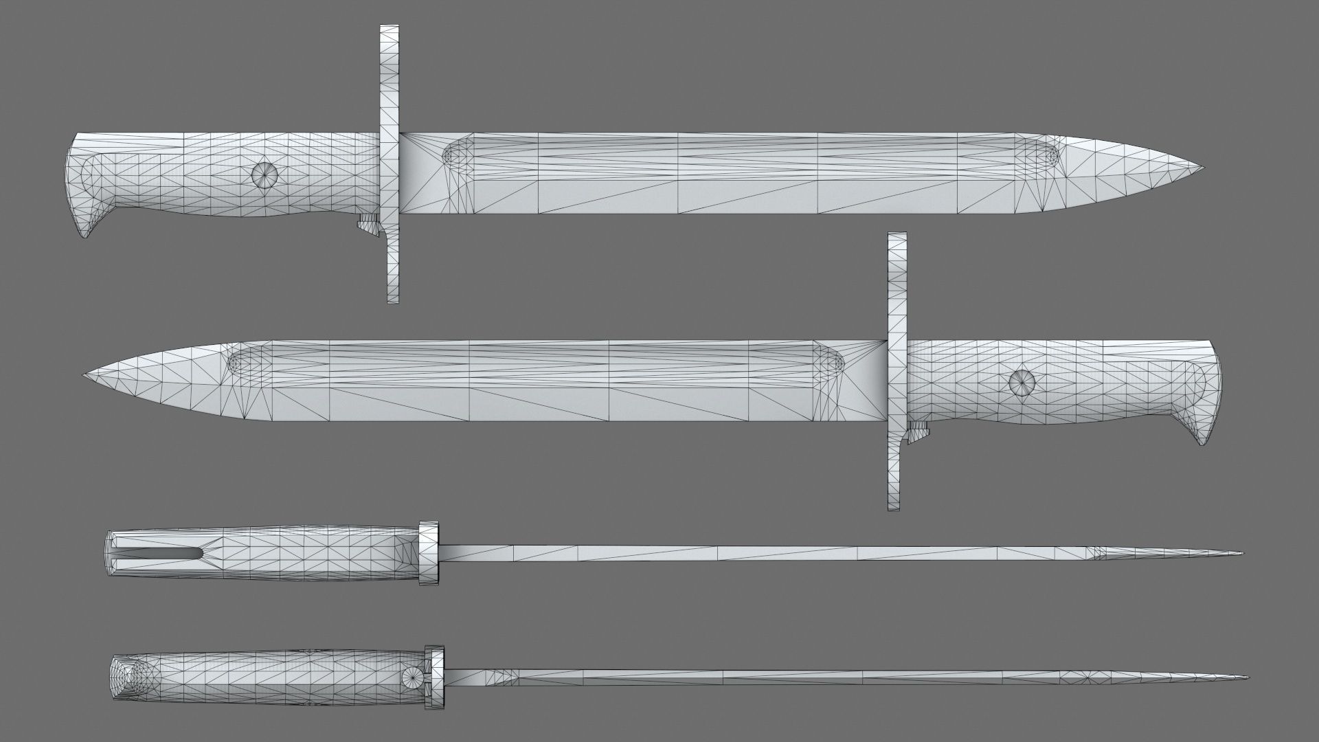 M1 Garand Rifle Low-poly 3D model_10