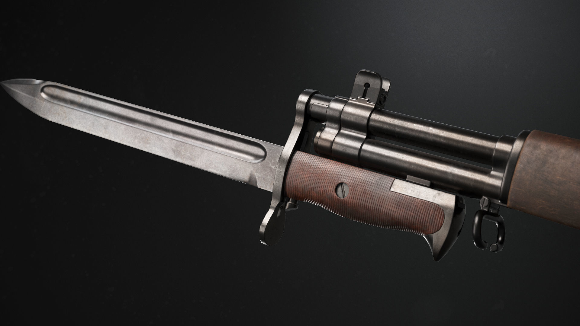 M1 Garand Rifle Low-poly 3D model_7