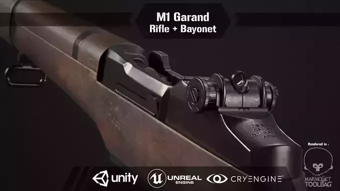 M1 Garand Rifle Low-poly 3D model