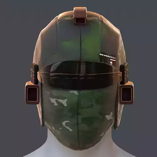 Gas mask helmet 3d model scifi Low-poly 