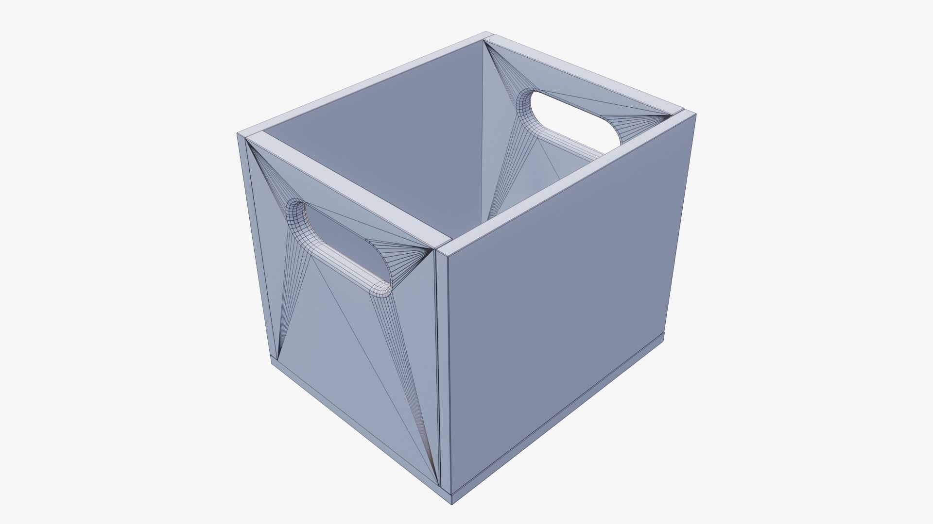 Wooden Storage Box Low-poly 3D model_6