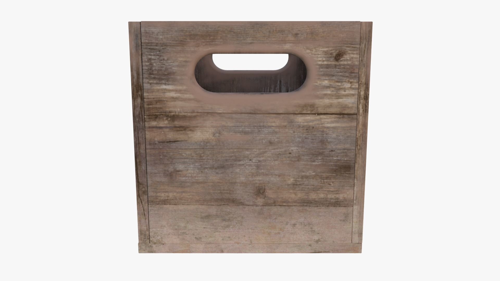 Wooden Storage Box Low-poly 3D model_4