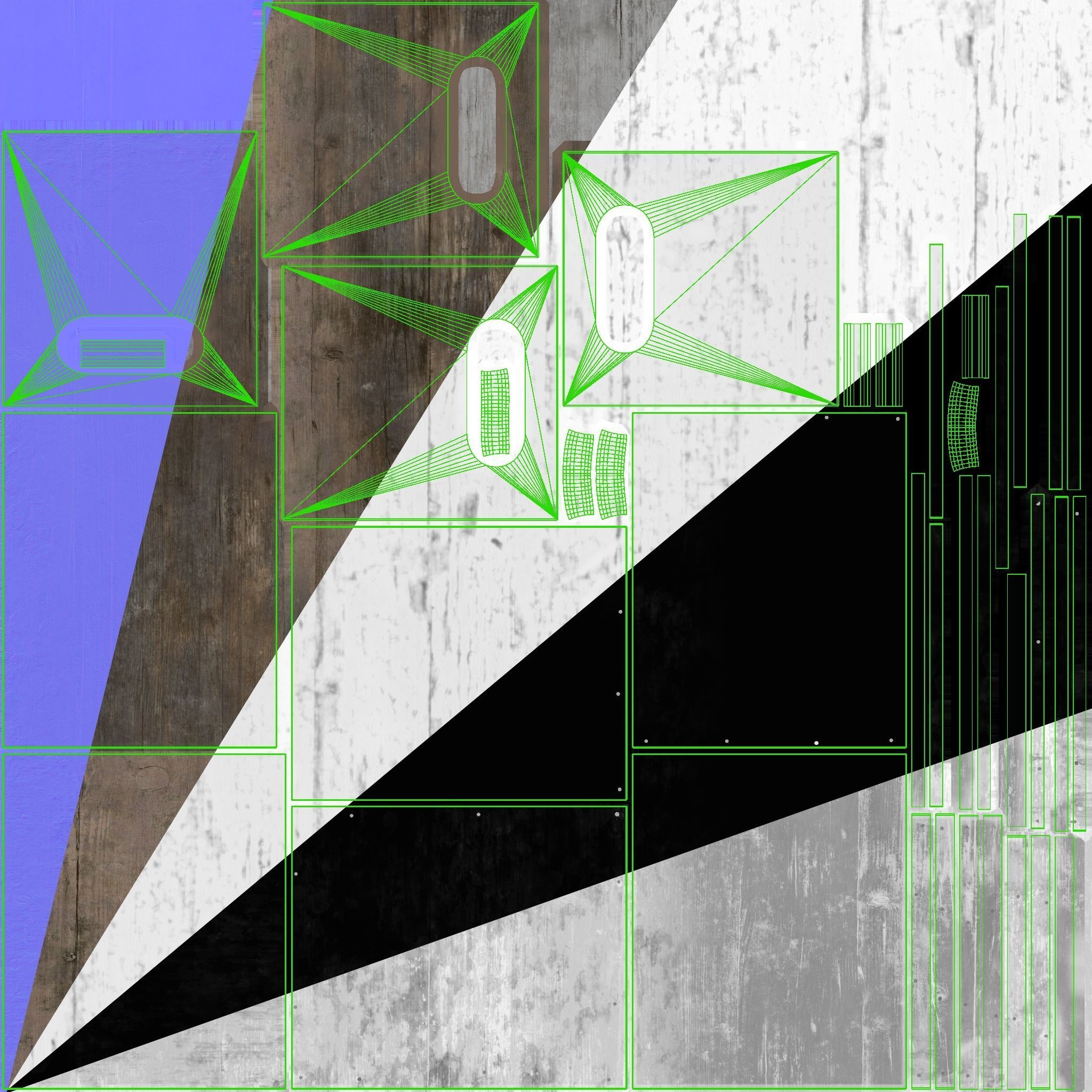 Wooden Storage Box Low-poly 3D model_10