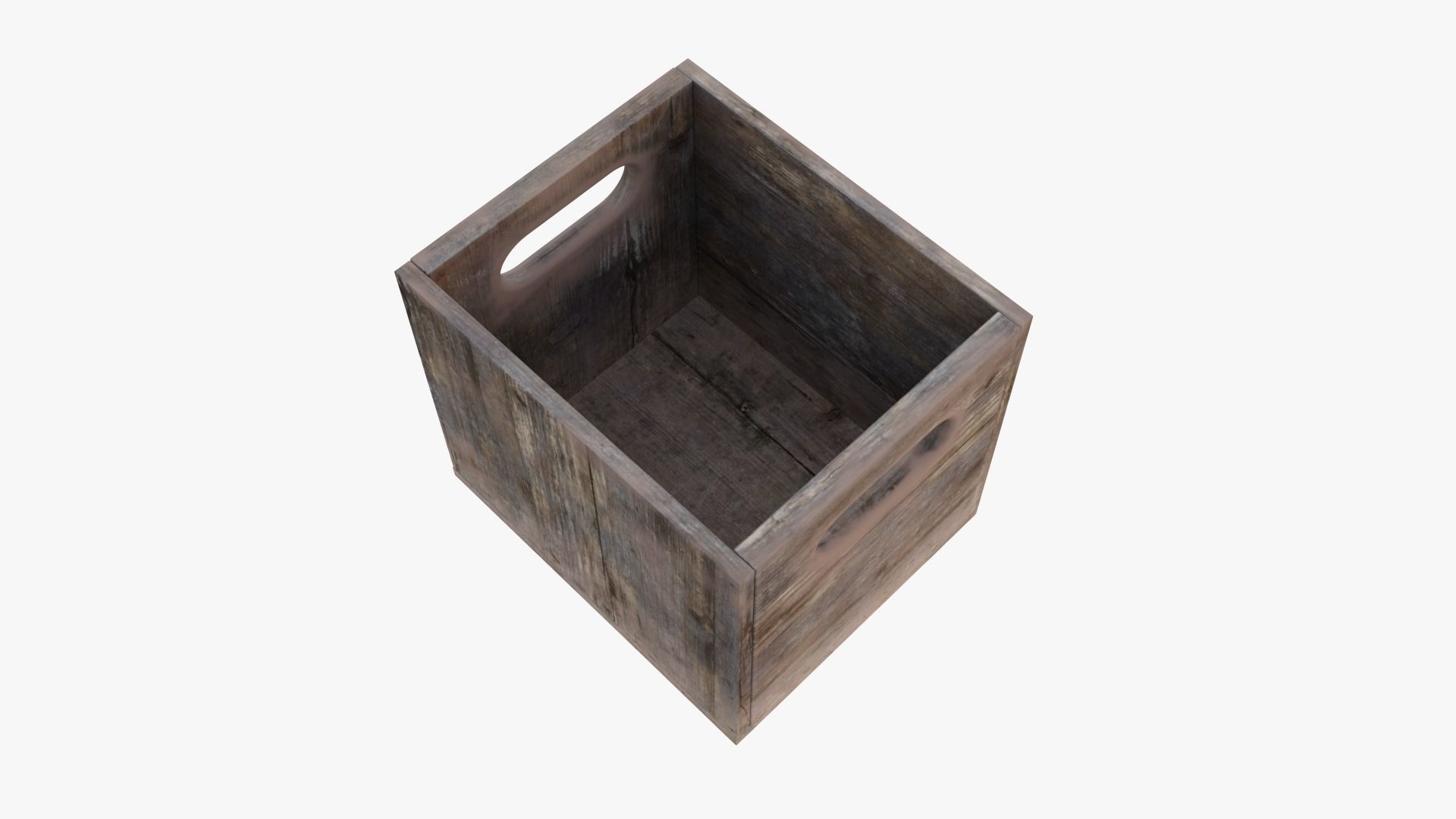 Wooden Storage Box Low-poly 3D model_3