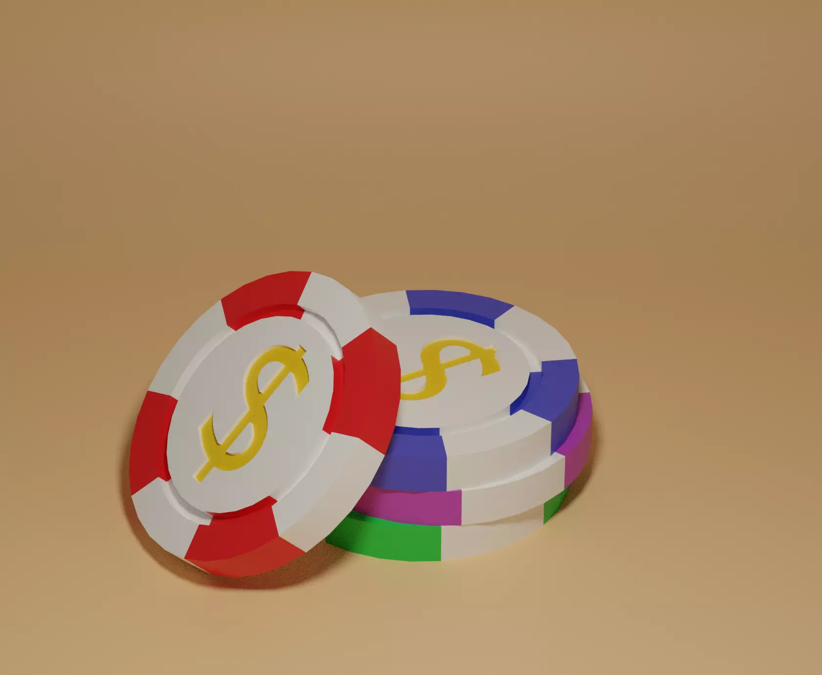 Casino Chips Low-poly 3D model