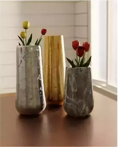 Stylish Designer Flower Pots Scene in Blender 3D model