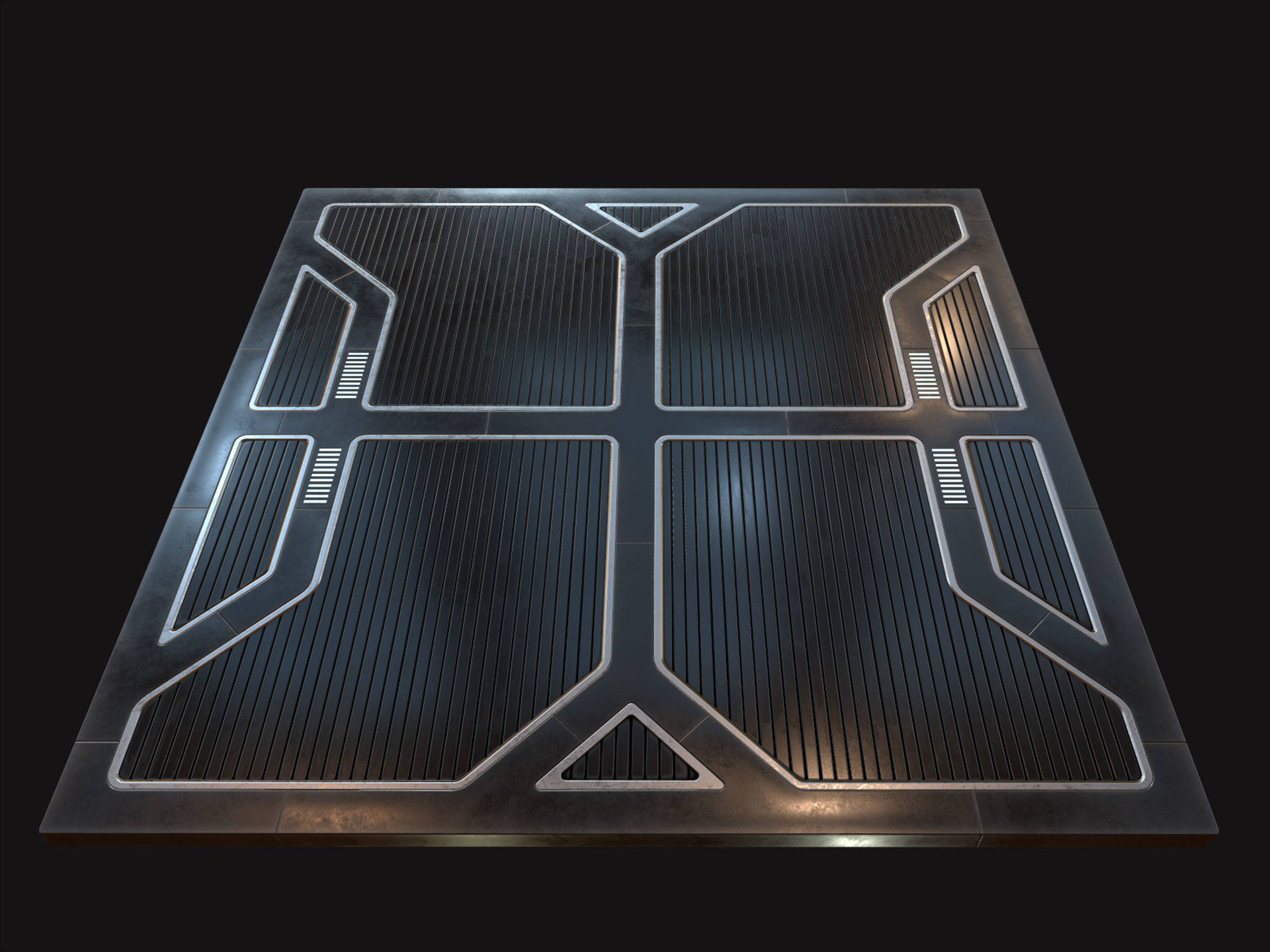 Scifi Floor Set Low-poly 3D model_6