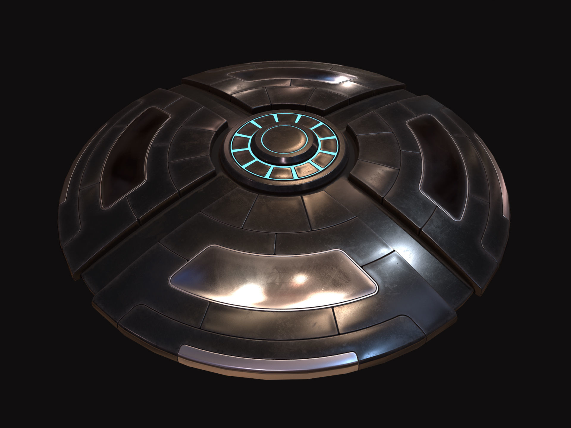 Scifi Floor Set Low-poly 3D model_4