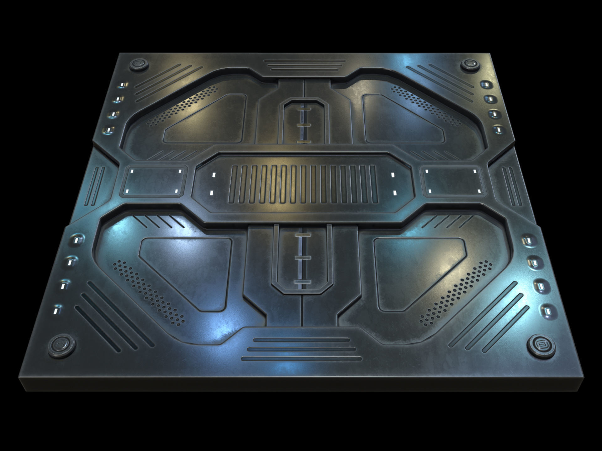 Scifi Floor Set Low-poly 3D model_7