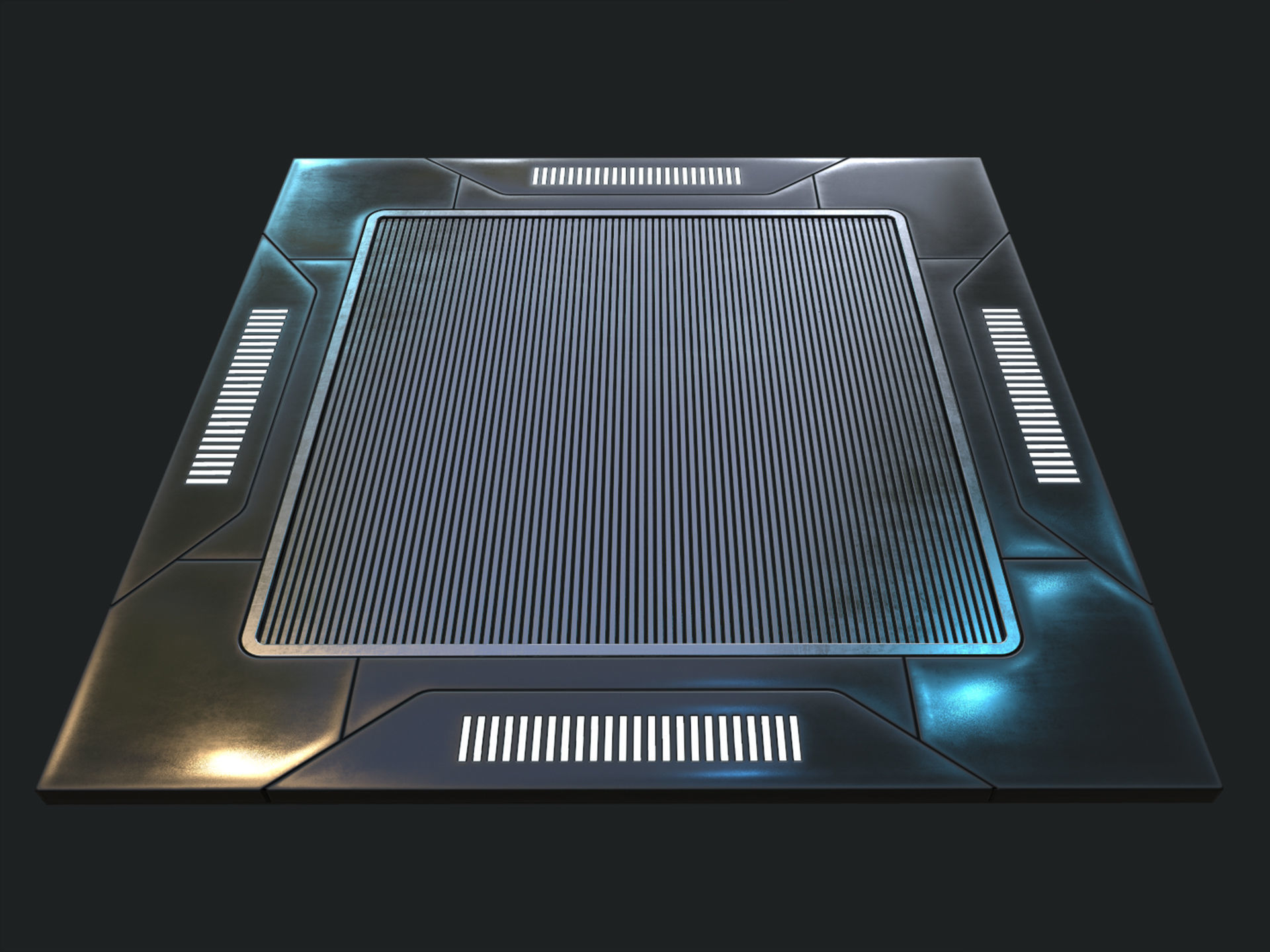 Scifi Floor Set Low-poly 3D model_5