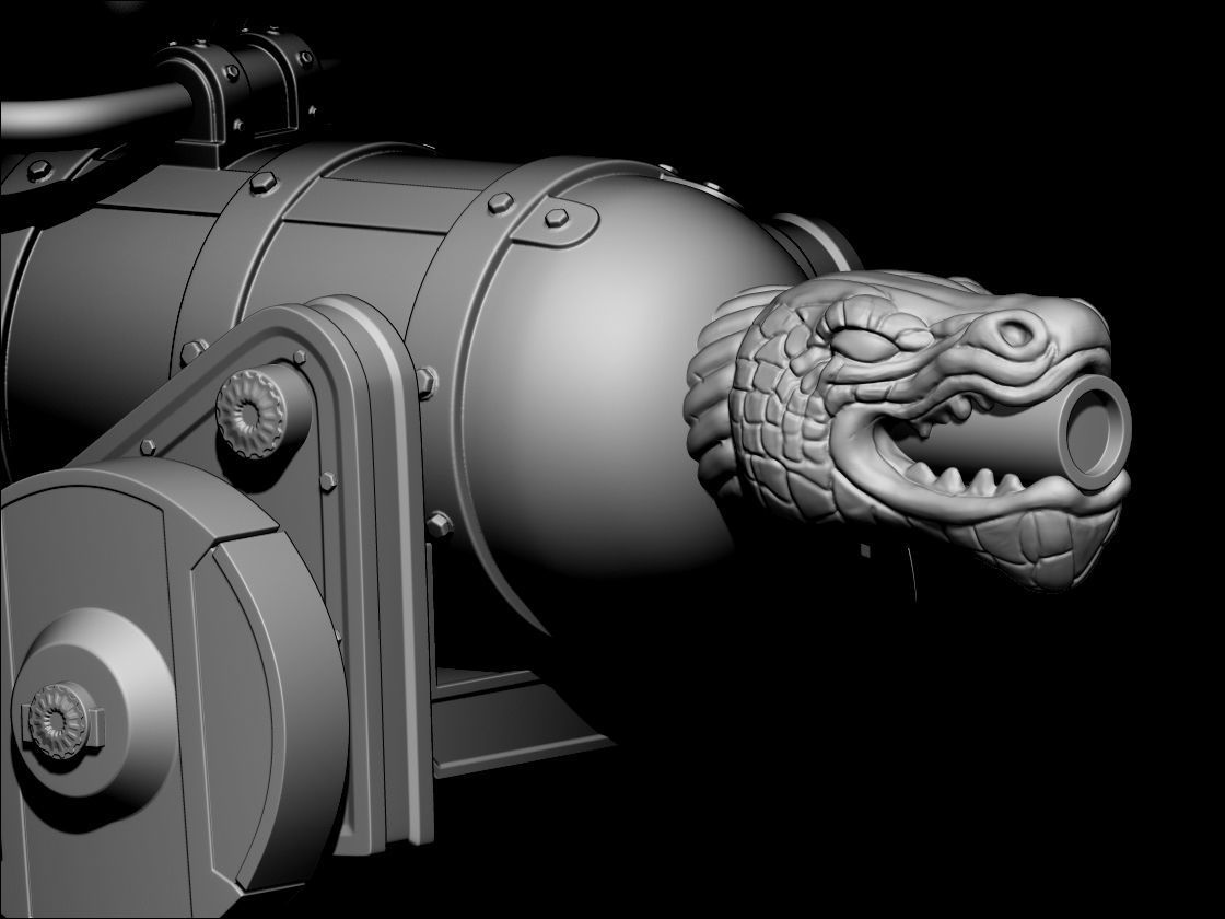 Medieval Cannon 3d print model 3D print model_7