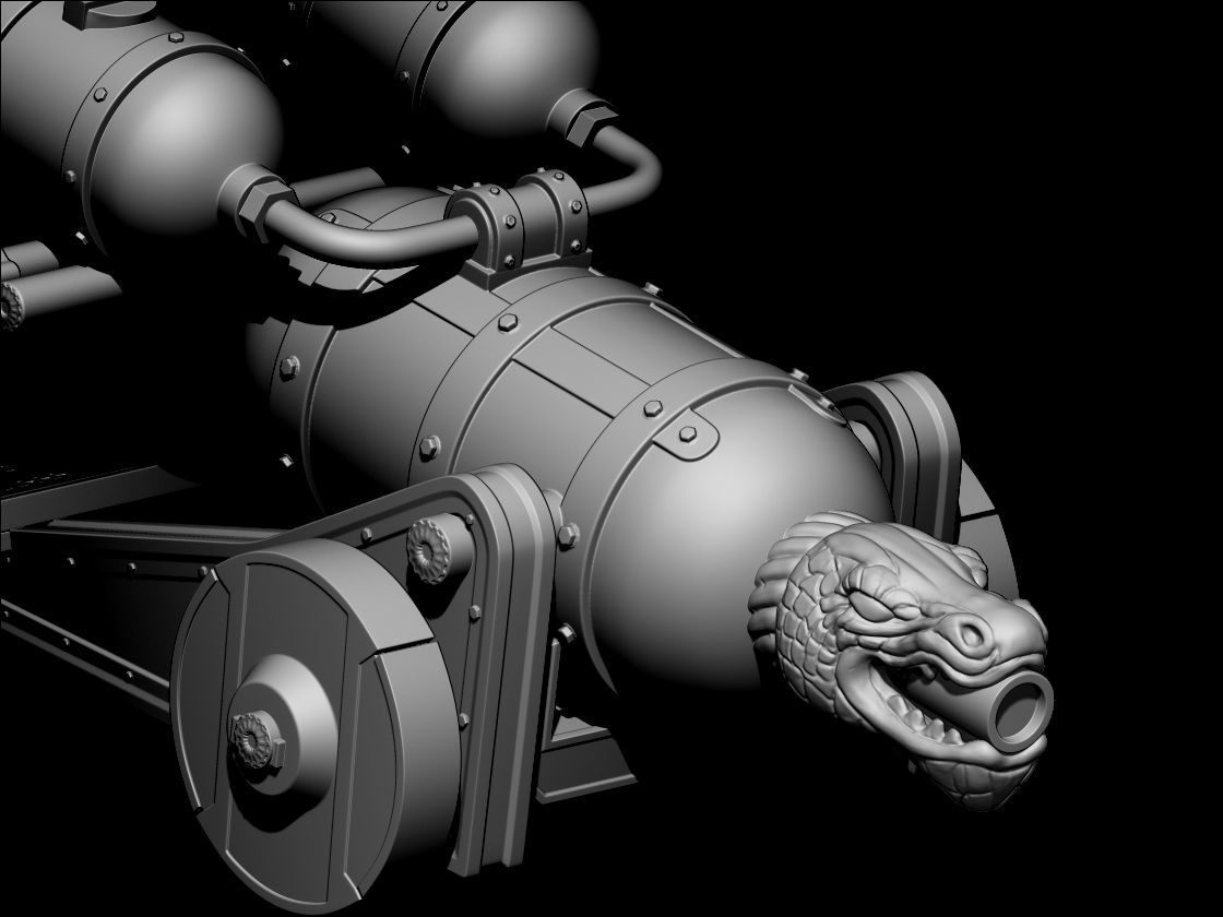 Medieval Cannon 3d print model 3D print model_6